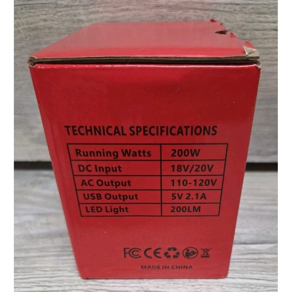 200W Power Inverter for Milwaukee 18V Battery, BATTERY NOT INCLUDED E4